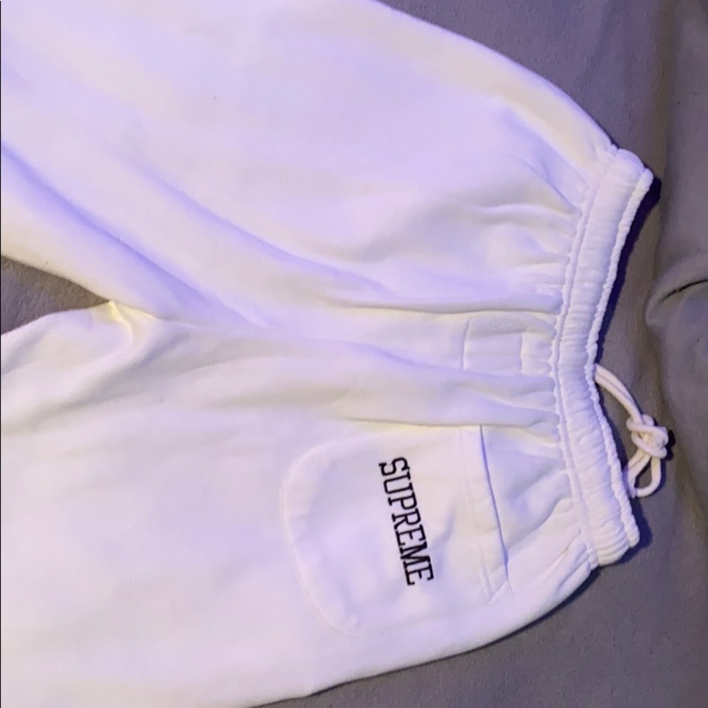 white supreme x champion size S sweatpants